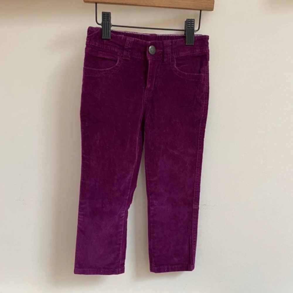 (SOLD) Tea collection. Burgundy velvet pants for Girls 3